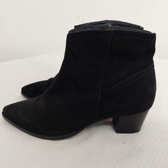 Seychelles Women's Western Chic Black Suede Point Toe Ankle Boots Bootie Size 7 - Picture 2 of 9